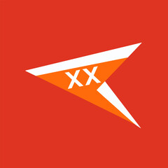 Digital marketplace filled colorful initial logo idea. Online buying goods. Web market. Letters inside arrow shape. Graphic design. Created using neural network