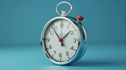A 3D illustration focusing on the theme of time management, depicted through an urgent work and fast service scenario with a stopwatch, Ai Generated.