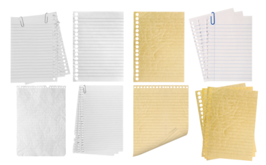 a colection paper page notebook and notebook isolated on the png background
