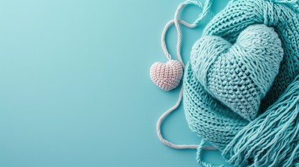 Fototapeta premium A Picture of a Crocheted Cute Heart, Ai Generated