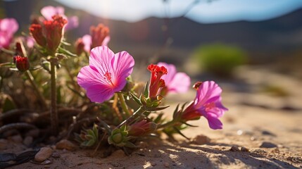 A rare desert bloom transforming the arid landscape with bursts of color