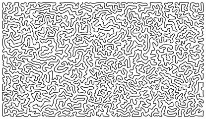 Continuous line abstract squiggle pattern. Created using the Traveling Salesman Problem algorithm which finds the shortest route that visits all points. - obrazy, fototapety, plakaty