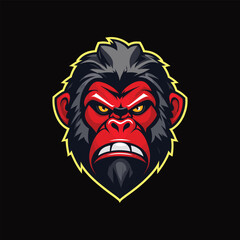 Free vector gorilla head logo esport team design gaming mascot