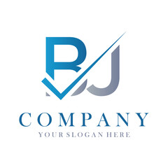 BJ Letter Logo Design Template Vector. Creative initials letter BJ logo concept.