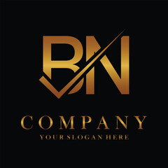 BN Letter Logo Design Template Vector. Creative initials letter BN logo concept.