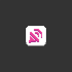 this music icon in pixel art with simple color and black background ,this item good for presentations,stickers, icons, t shirt design,game asset,logo and your project.