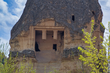 Typical Cappadocia landscape soft volcanic rock, shaped by erosion.
