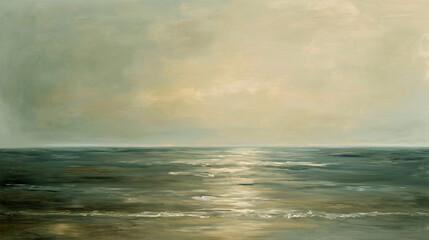 Obraz premium Oil painting on canvas. Abstract seascape. 3D rendering