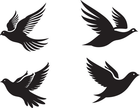 hand drawn silhouette of a bird vector illustration generative ai