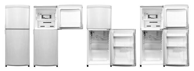 Gray 2 door refrigerator open and close door collection set