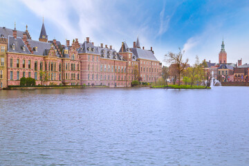 View of the Hofvijver and the Binnenhof in The Hague, Netherland.