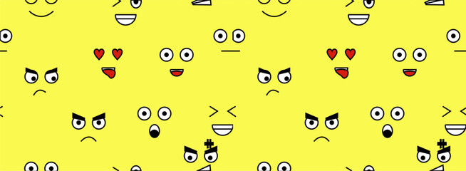 Emoticons pattern yellow color | pattern