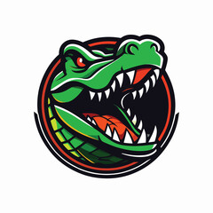 Vector crocodile logo design illustration