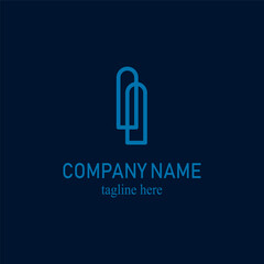 Vector a simple blue logo with a combination of rectangles and circles perfect for private companies