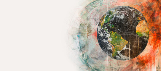 Abstract Earth Global Issues Connection Banner 