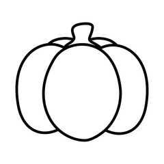 Simple Pumpkin Line Art Icon Vegetable Vector Illustration