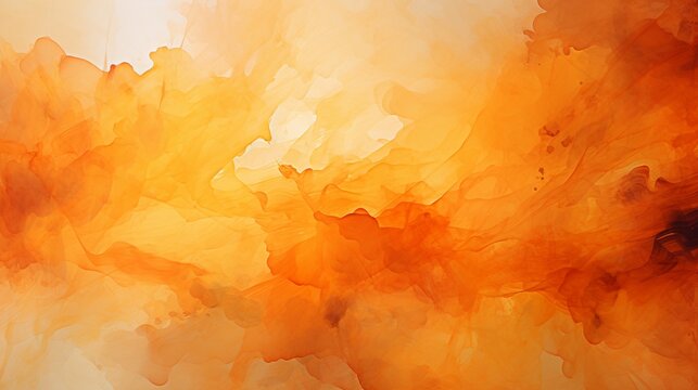 Orange watercolor paint texture.