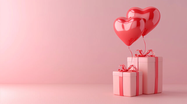 Valentines Day 3d Stage with Copy space for text and products presentation 