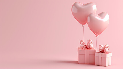 Valentines Day 3d Stage with Copy space for text and products presentation 