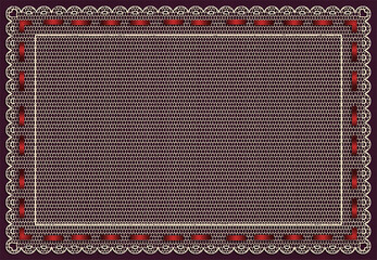 バレンタインカード｜レース｜リボンの縁取り