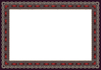 バレンタインカード｜レース｜リボンの縁取り｜フォトフレーム