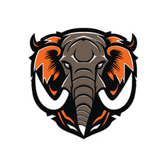Vector elephant mascot esport logo design