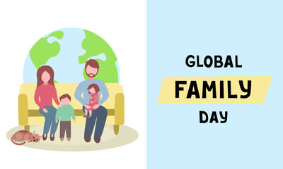 Global Family Day Celebration. Vector Illustration for printing, backgrounds, covers and packaging. Image can be used for greeting cards, posters, stickers and textile. Isolated on white background.
