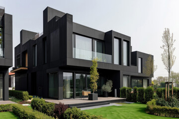 Elegant Contemporary Black Townhouses With Stunning Modular Design Showcase Modernity In Residential Architecture