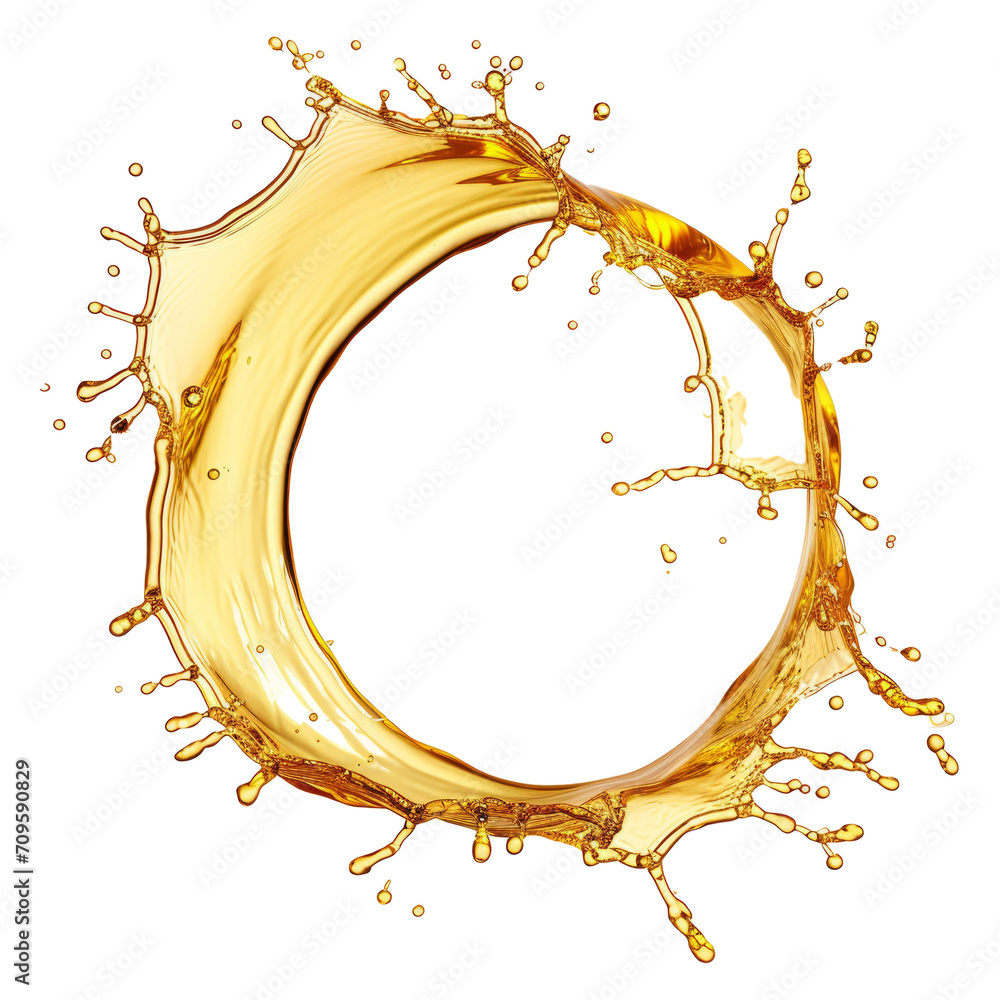 Poster splashes of oily liquid arranged in a circle