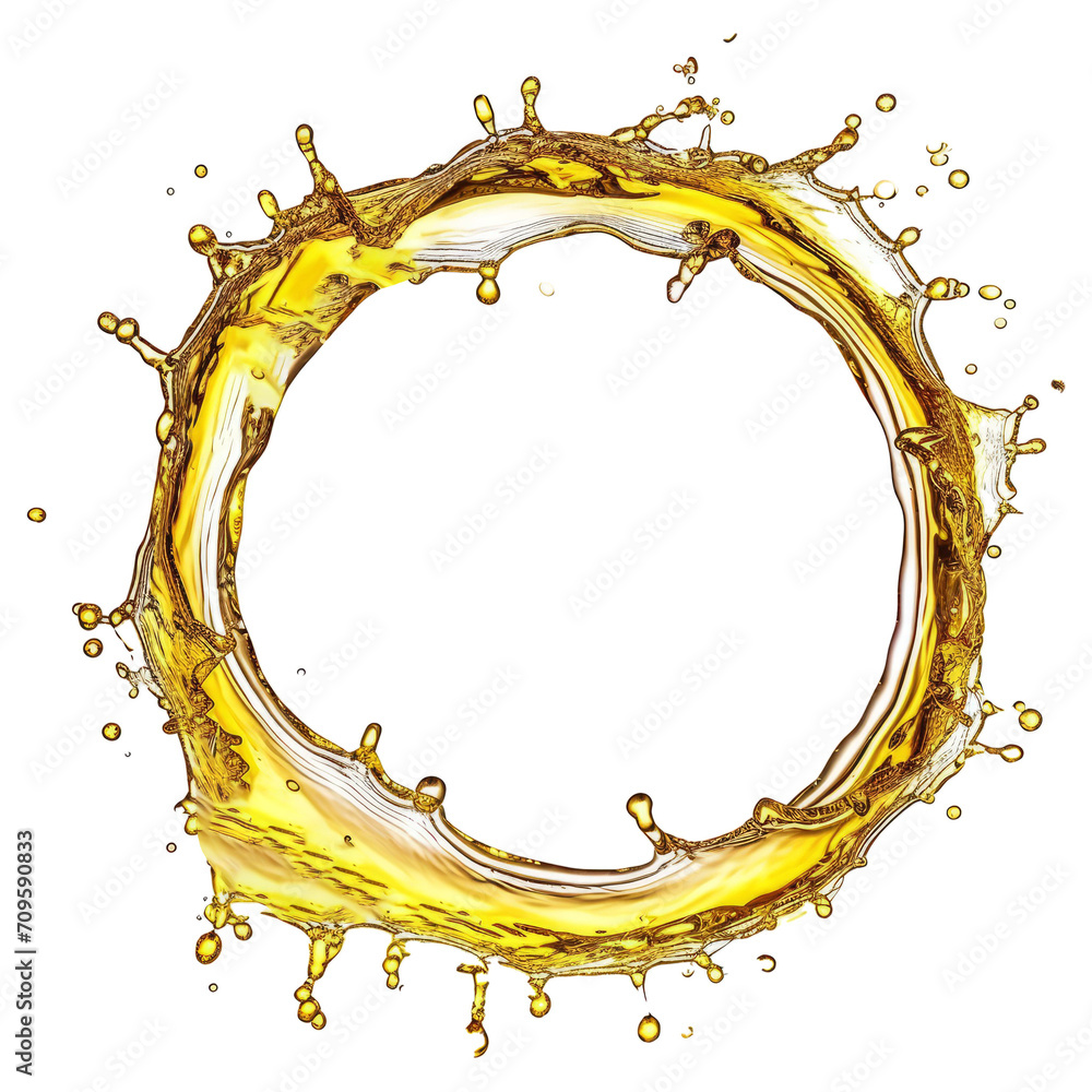 Poster splashes of oily liquid arranged in a circle