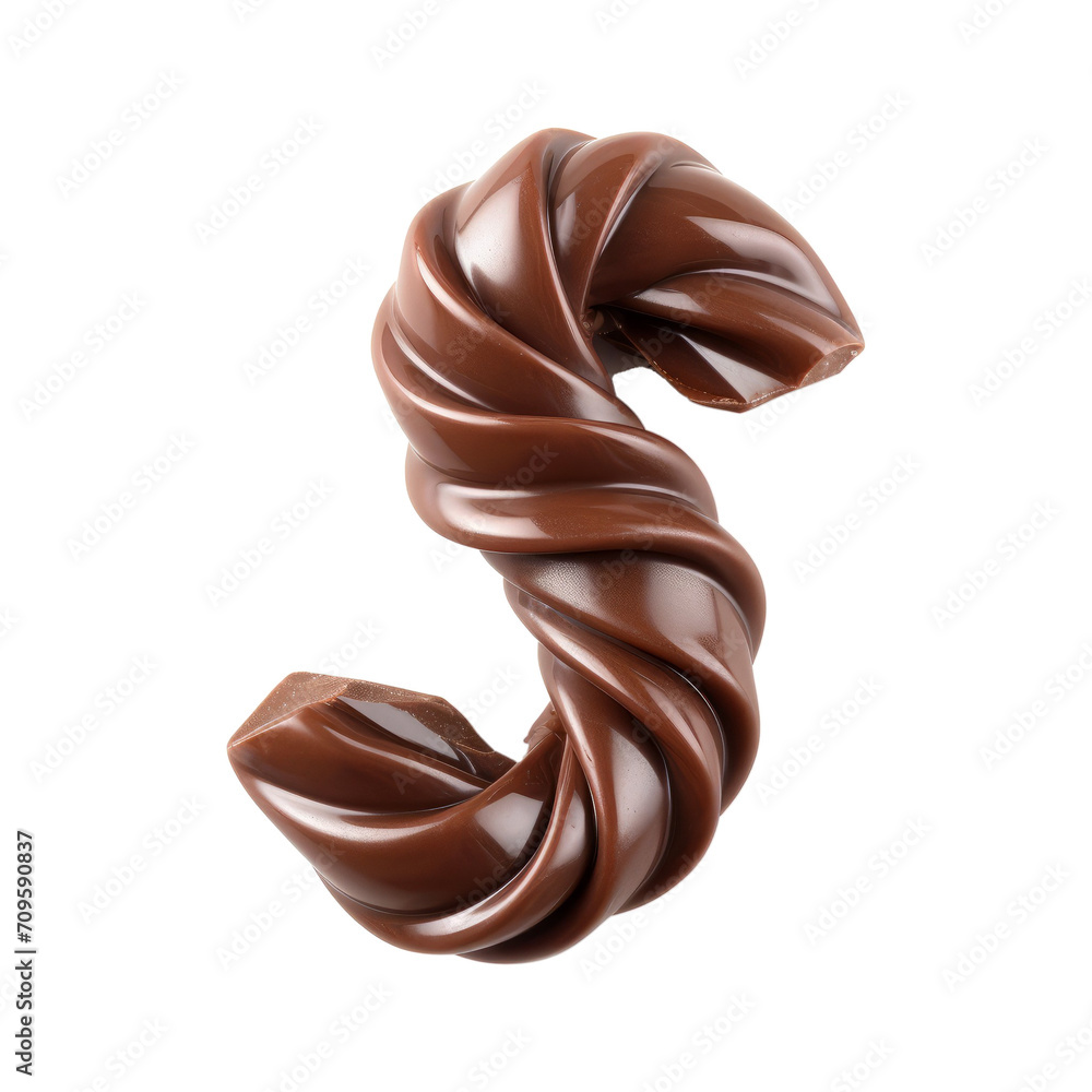Poster chocolate candy in a twisted shape