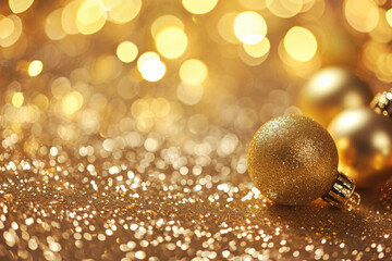 Shimmering Golden Particles, Lights, And Sprinkles Create Festive Holiday Ambiance