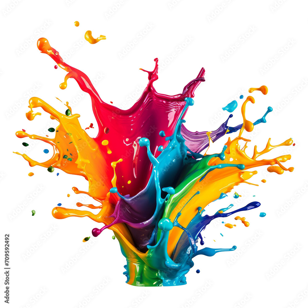 Poster colored splashes in abstract shape