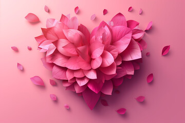 Obraz premium Paper elements or paper cut in shape of heart and love symbol graphic for abstract valentine's day.