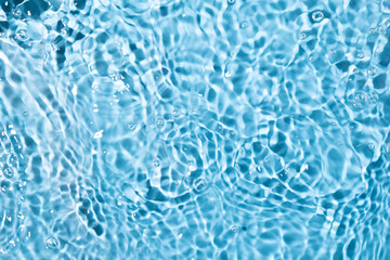 Water surface waving Close-up . Blue Water Flowing