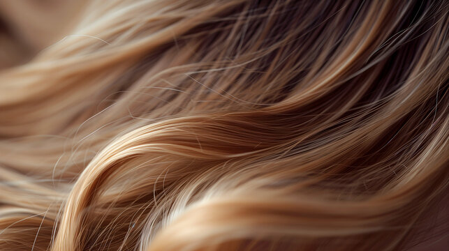 Wavy strawberry blonde hair close-up