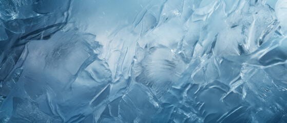 Abstract ice pattern. Frozen window. Winter style wallpaper with copy space.