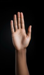 A hand is shown with a raised finger. Generative AI.