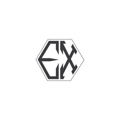 Alphabet letters Initials Monogram logo EX, XE, E and X