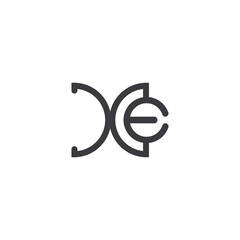 Alphabet letters Initials Monogram logo EX, XE, E and X