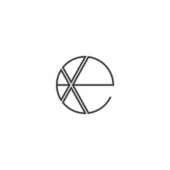 XE or EX logo and icon design