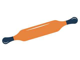 Rolling pin isolated on white background. Vector illustration in flat style. Empty space for text. Vector illustration