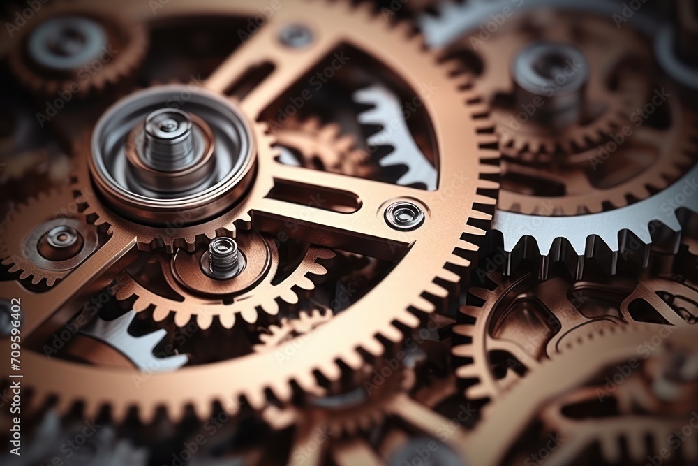 Aufkleber a close up view of a clock with gears on it's face and a screwdriver in the middle of the gears.