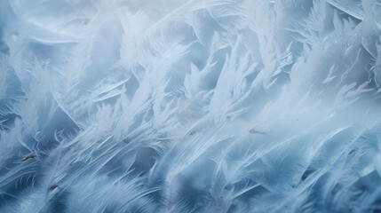 Abstract ice pattern. Frozen window. Winter style wallpaper with copy space.