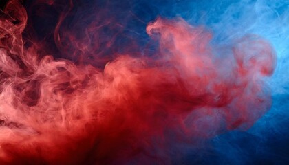 red smoke on a blue background mystic texture in neon colors - obrazy, fototapety, plakaty