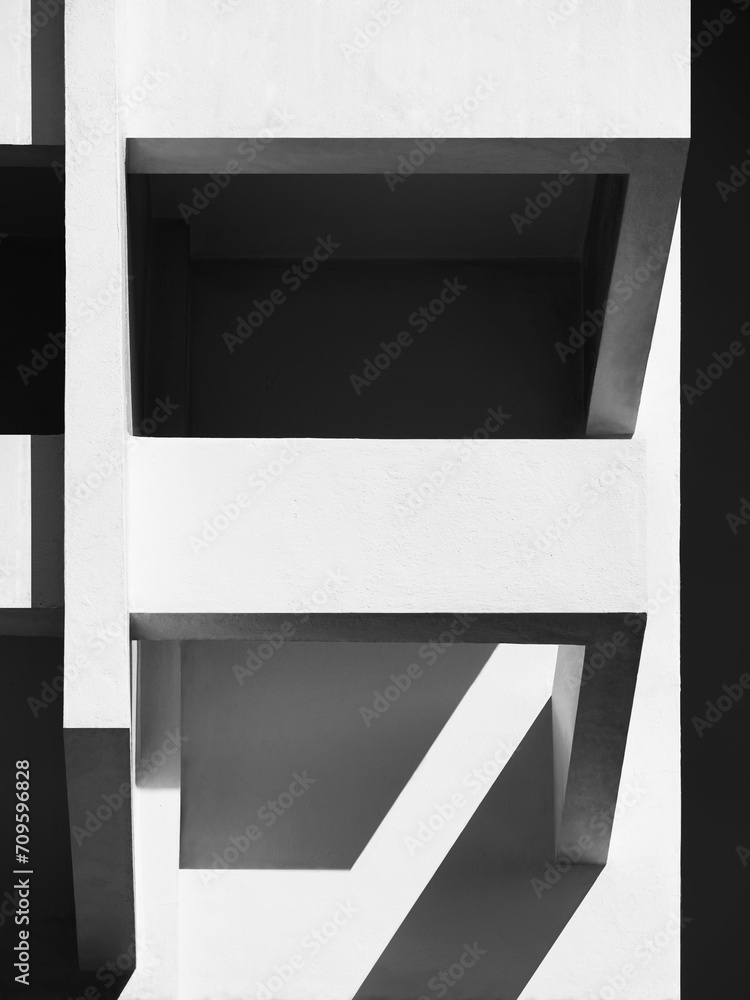 Poster concrete wall cement columns geometric form shade shadow architecture details