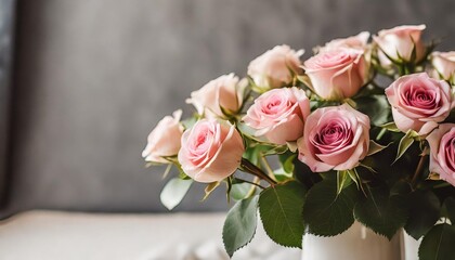 photo studio backdrop edged warm grey tones with with tiny pink roses generativeillustration