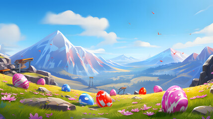 an animated image of easter eggs in the valley