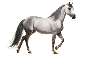Obraz na płótnie Canvas Clouded Gray Horse isolated on transparent Background