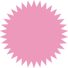 Pink starburst sunburst star shape, vector clip art element isolated